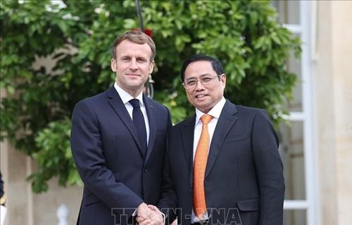 Thủ tướng Phạm Minh Chính hội kiến Tổng thống Pháp Emmanuel Macron: Nhất trí ra Tuyên bố chung